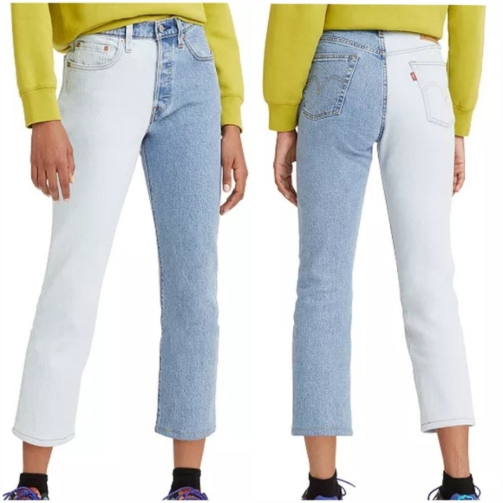 Levi's Women's High Rise Jeans - Light Blue and White